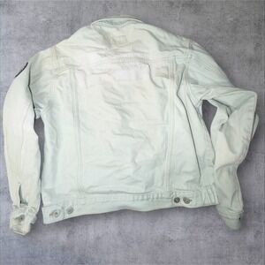 Taxi Western Jacket III Light Wash Denim Military Patch Trucker Jacket Large